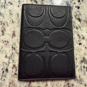 Authentic Coach Black Leather Passport Case